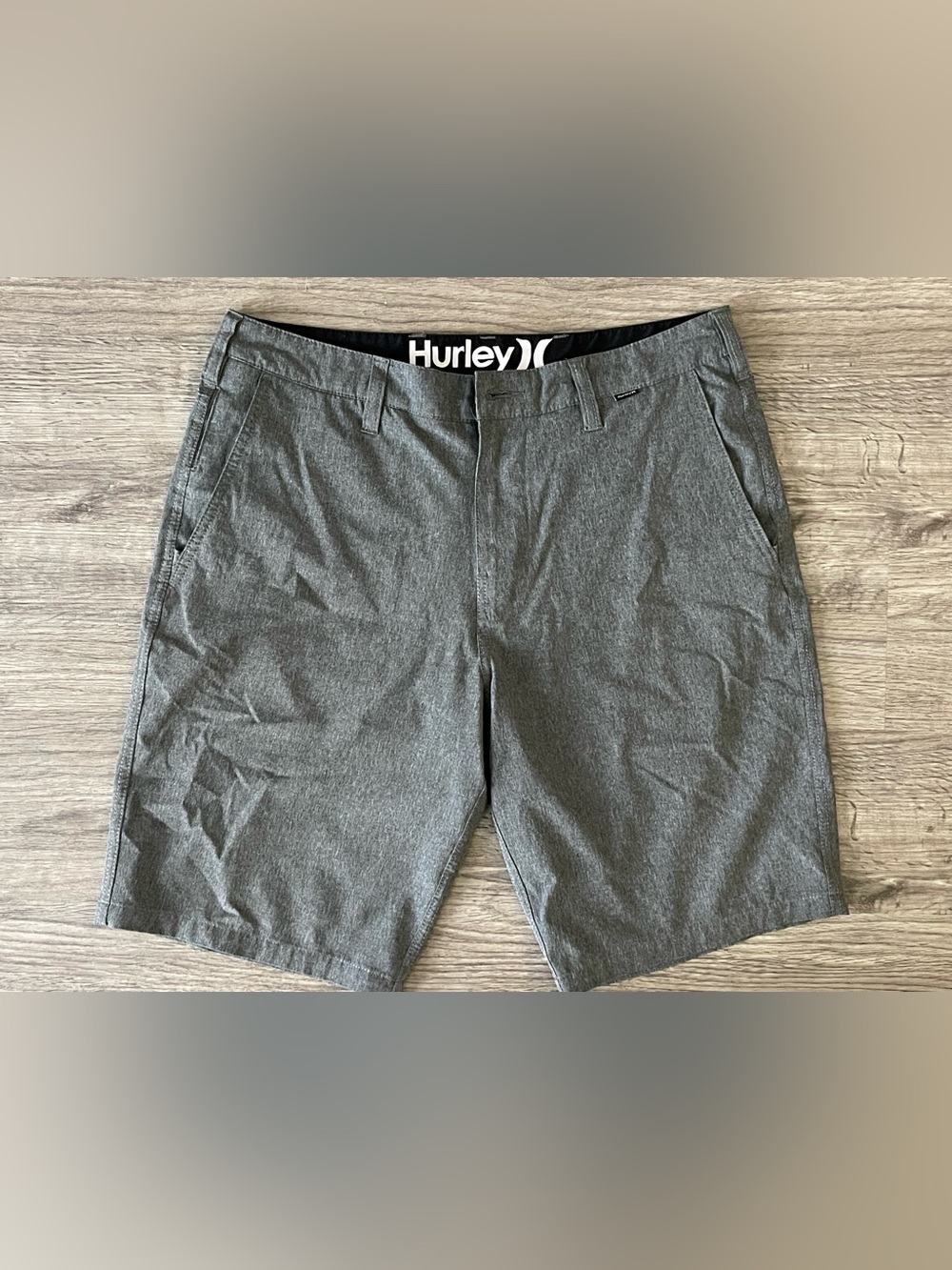 Hurley Men's Charcoal Flat-Front Performance Shorts size 31 phantom boardShorts